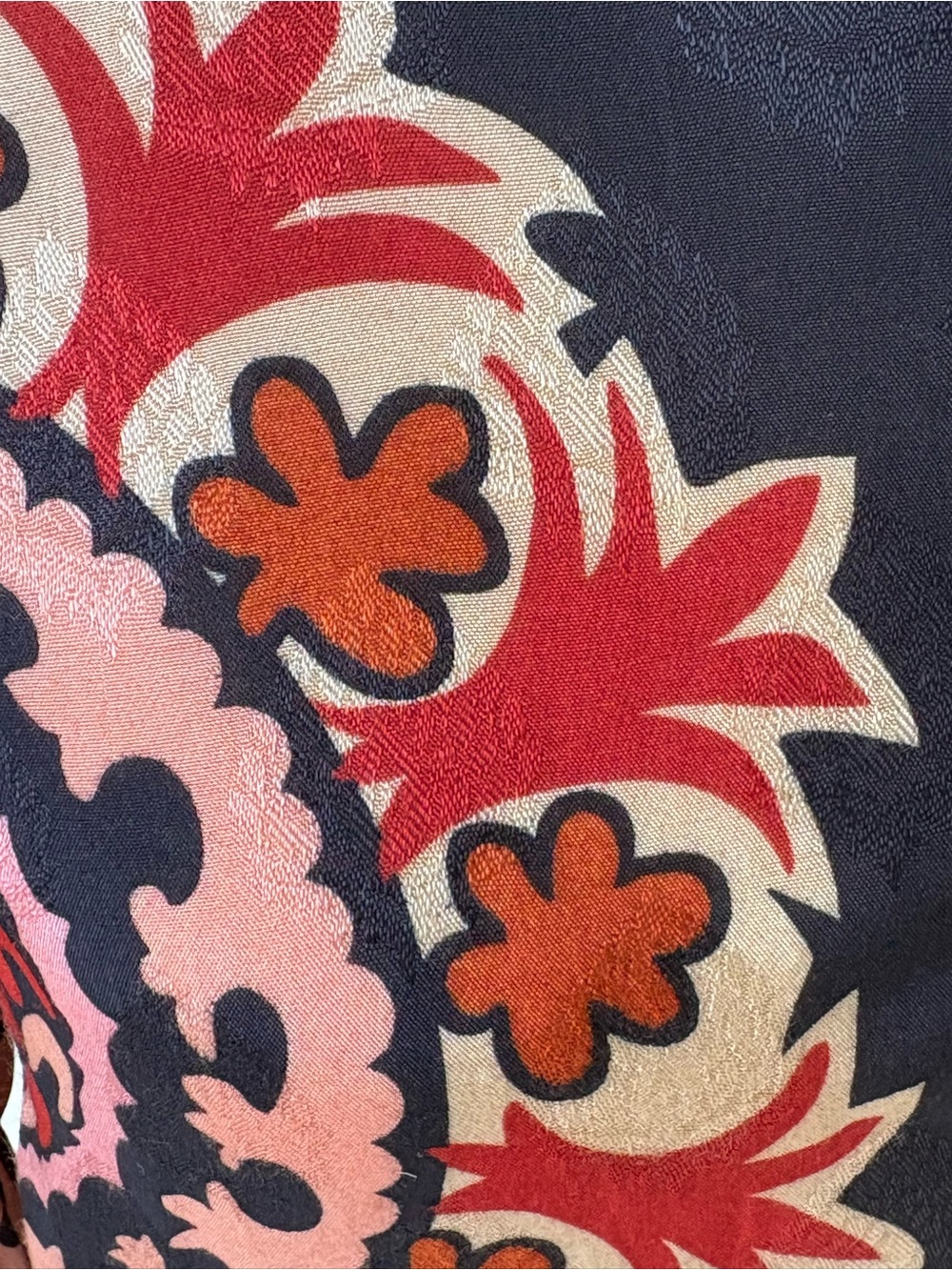 NWOT Zara Boho Black Floral Button-Up Shirt Blouse with Red and Orange Pattern - Picture 6 of 14